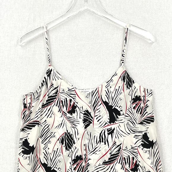 EQUIPMENT Layla Silk Print Cami Womens Small White Black Floral Leaf Print Layer - Picture 5 of 15